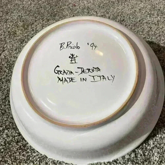 Grazia Deruta Pottery Ceramic Plate Hand Painted Italy-Multi-colors 10” - Picture 2 of 9